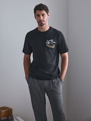 Black Halloween Jersey Pyjamas Set - Image 1 of 10