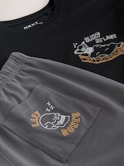Black Halloween Jersey Pyjamas Set - Image 10 of 10