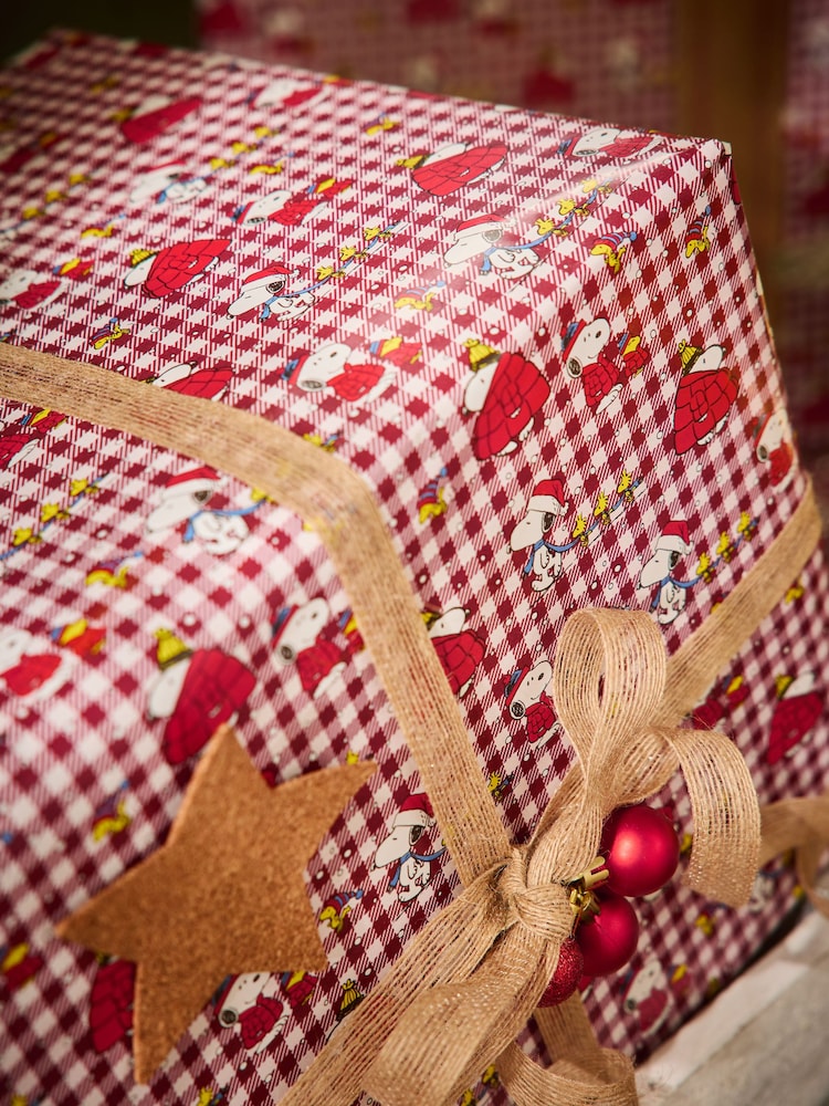 Red Snoopy Extra Wide 10M Christmas Wrapping Paper - Image 1 of 4 Red Snoopy Extra Wide 10M Christmas Wrapping Paper - Image 1 of 4