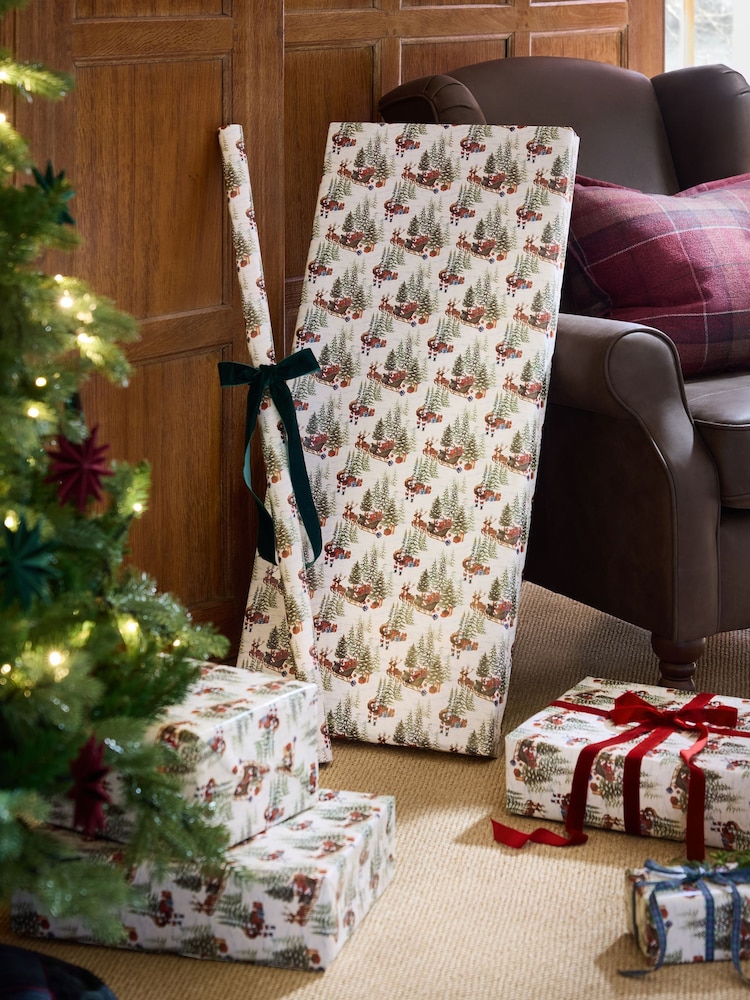 Natural Vintage Santa Extra Wide 10M Christmas Wrapping Paper - Image 1 of 3