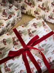 Natural Vintage Santa Extra Wide 10M Christmas Wrapping Paper - Image 2 of 3