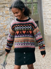Black Multi Fairisle Jumper (3-16yrs) - Image 1 of 5