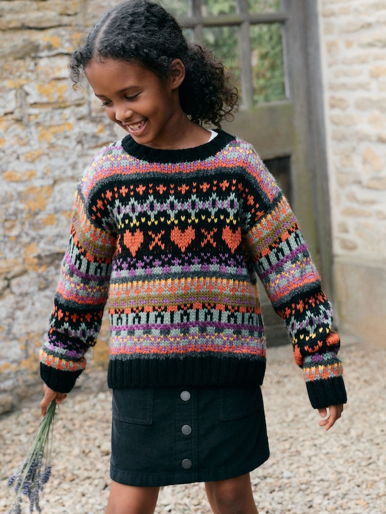 Black Multi Fairisle Jumper (3-16yrs) - Image 1 of 5
