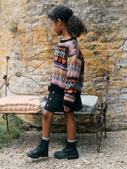 Black Multi Fairisle Jumper (3-16yrs) - Image 2 of 5