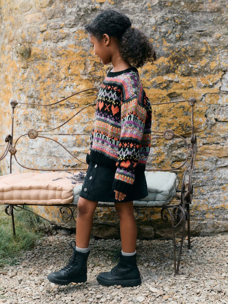 Black Multi Fairisle Jumper (3-16yrs) - Image 2 of 5