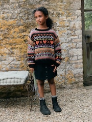 Black Multi Fairisle Jumper (3-16yrs) - Image 4 of 5
