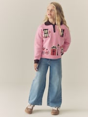 Pink House Embroidered Jumper (3-16yrs) - Image 3 of 8