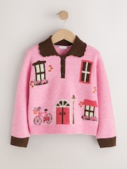 Pink House Embroidered Jumper (3-16yrs) - Image 5 of 8