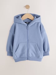 Blue Soft Touch Zip Through Hoodie (3mths-7yrs) - Image 1 of 4