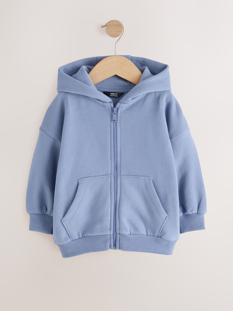 Blue Soft Touch Zip Through Hoodie (3mths-7yrs) - Image 1 of 4
