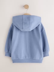 Blue Soft Touch Zip Through Hoodie (3mths-7yrs) - Image 2 of 4