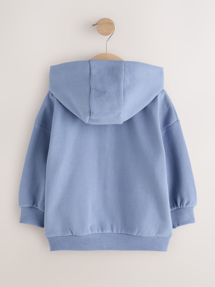 Blue Soft Touch Zip Through Hoodie (3mths-7yrs) - Image 2 of 4