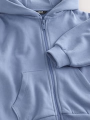 Blue Soft Touch Zip Through Hoodie (3mths-7yrs) - Image 3 of 4