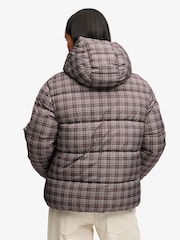 Superdry Brown Premium Printed Check Puffer Jacket - Image 4 of 7