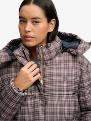 Superdry Brown Premium Printed Check Puffer Jacket - Image 5 of 7