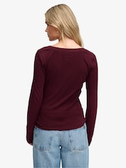 Superdry Red Athletic Button Down  Top - Image 3 of 7