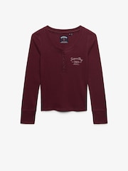 Superdry Red Athletic Button Down  Top - Image 6 of 7