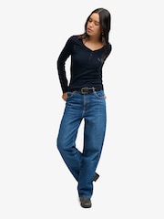 Superdry Blue Athletic Button Down  Top - Image 5 of 7