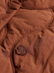 Superdry Brown Onion Quilt Crinkle Snap Gilet - Image 7 of 7