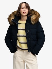 Superdry Navy Blue Everest Hooded Bomber Jacket - Image 3 of 8