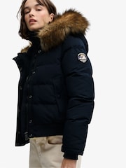Superdry Navy Blue Everest Hooded Bomber Jacket - Image 5 of 8