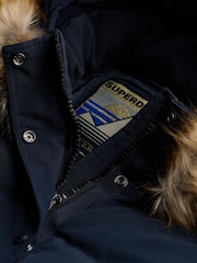 Superdry Navy Blue Everest Hooded Bomber Jacket - Image 8 of 8