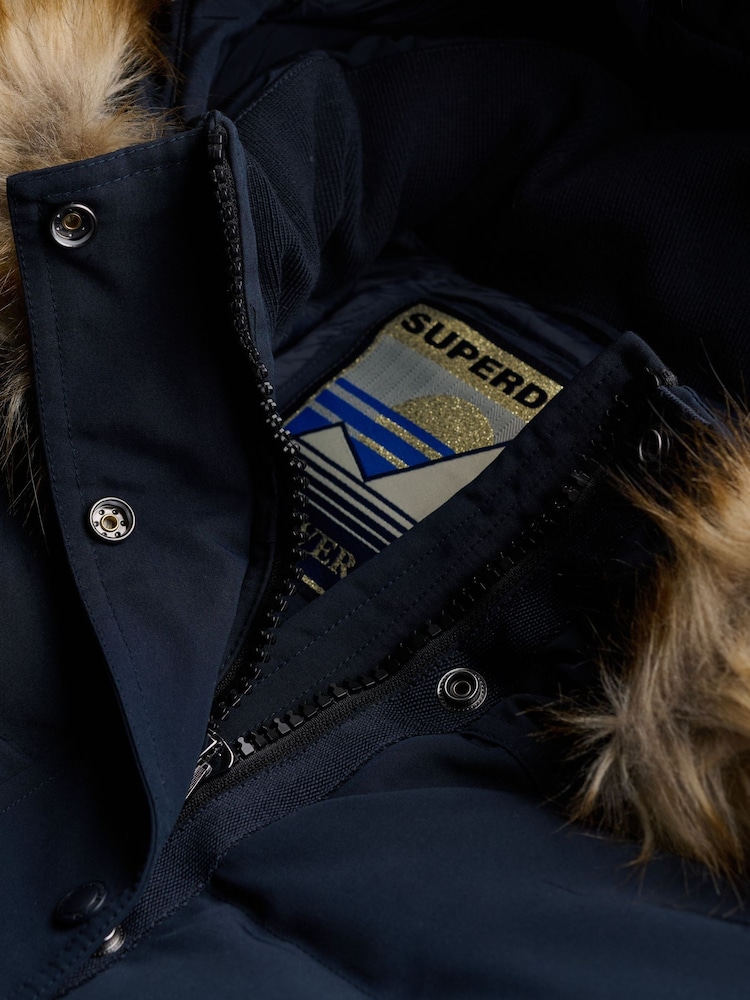 Superdry Navy Blue Everest Hooded Bomber Jacket - Image 8 of 8 Superdry Navy Blue Everest Hooded Bomber Jacket - Image 8 of 8