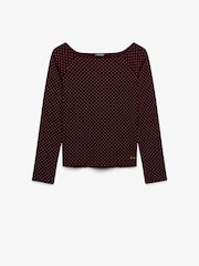 Superdry Red Bardot Off Shoulder Top - Image 1 of 2