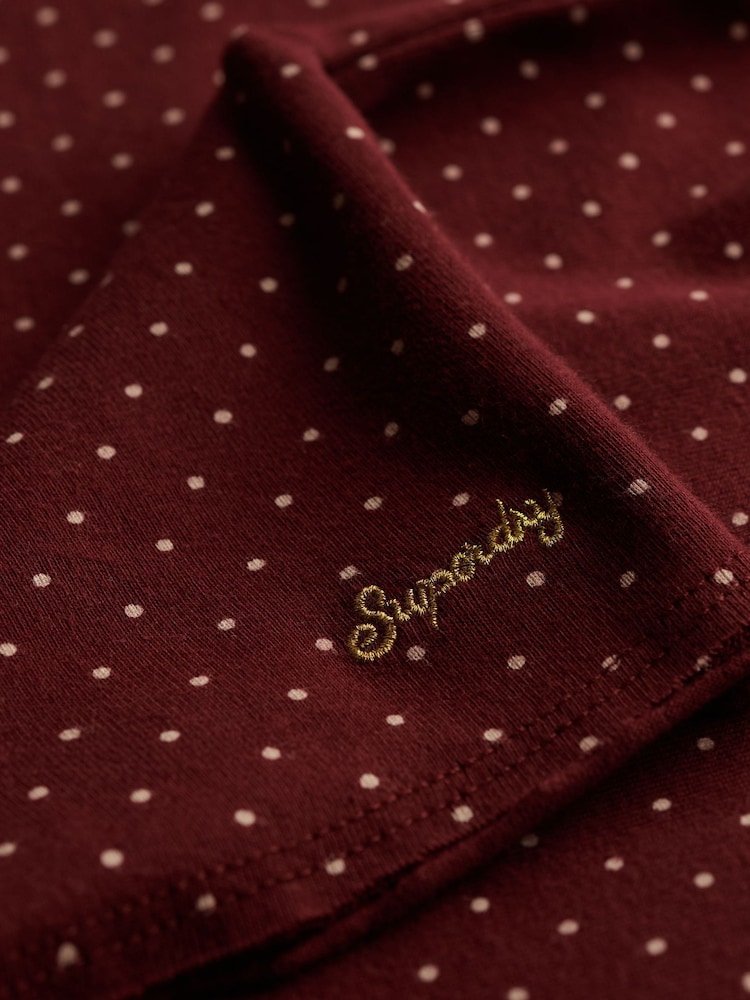 Superdry Red Bardot Off Shoulder Top - Image 2 of 2 Superdry Red Bardot Off Shoulder Top - Image 2 of 2