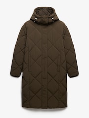 Superdry Green Longline Diamond Quilt Jacket - Image 7 of 7
