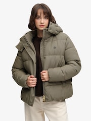Superdry Premium Hood Check Puffer բաճկոն - Պատկեր 1 7-ից