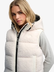 Superdry White Borg Baffle Gilet - Image 4 of 6