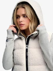 Superdry White Borg Baffle Gilet - Image 5 of 6