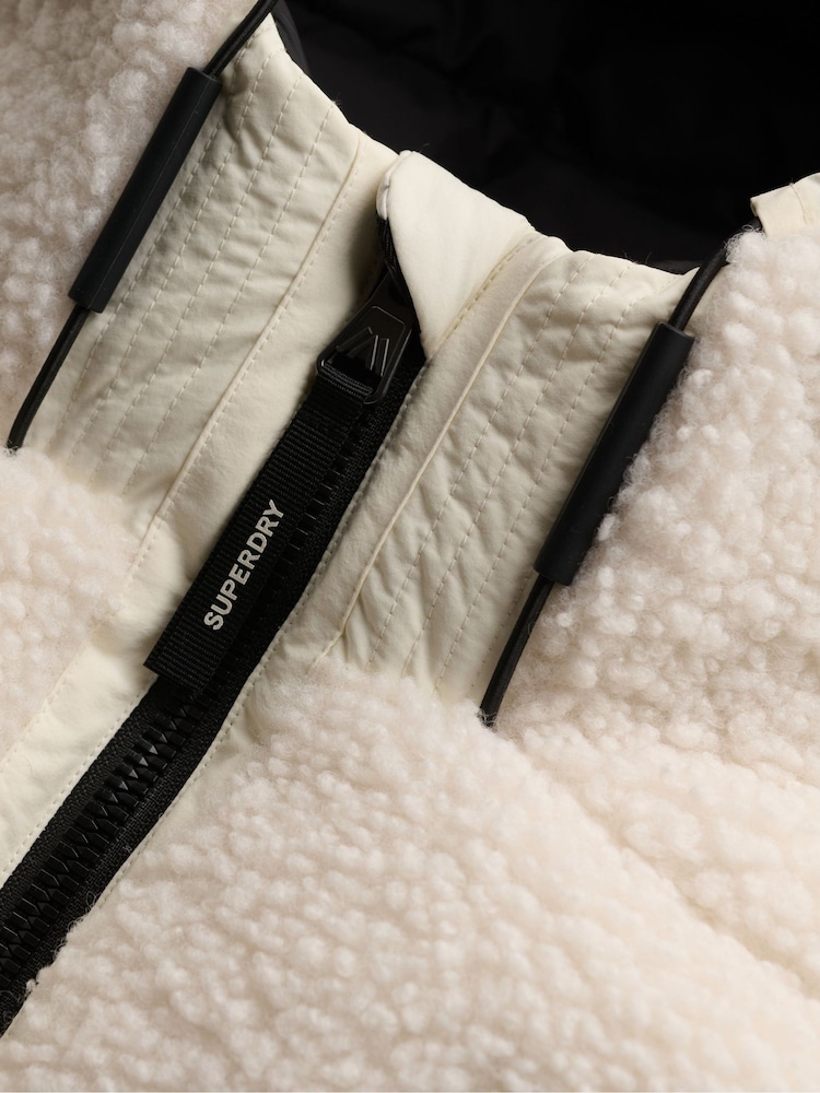 Superdry White Borg Baffle Gilet - Image 6 of 6