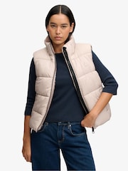 Superdry Cream Borg Lined Gilet - Image 1 of 4