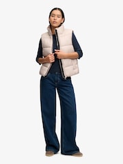 Superdry Cream Borg Lined Gilet - Image 2 of 4