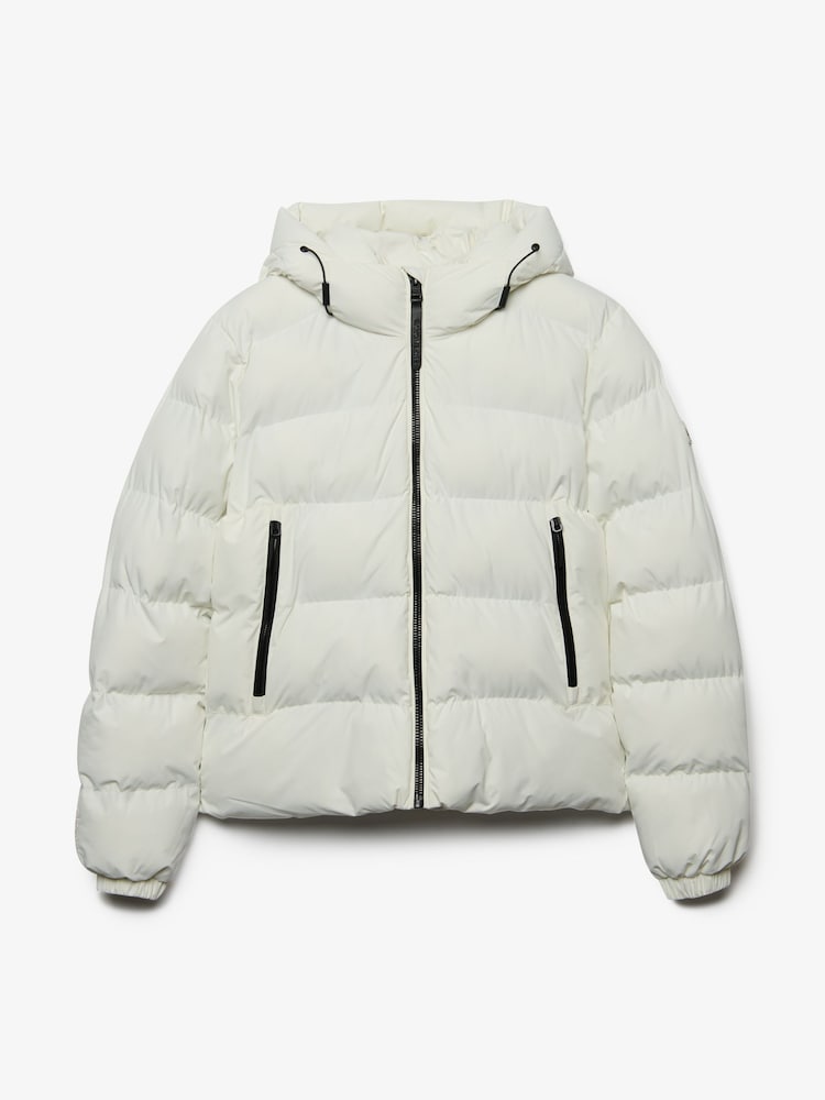 Superdry White Hooded Sports Puffer Jacket - Image 7 of 7 Superdry White Hooded Sports Puffer Jacket - Image 7 of 7