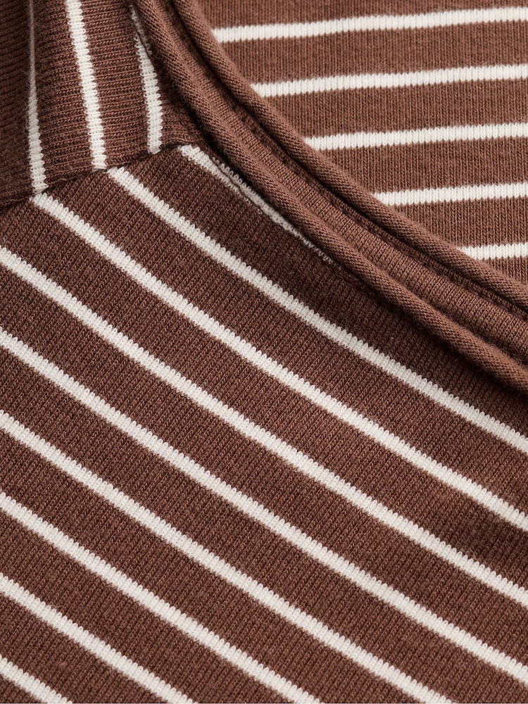 Superdry Brown Stripe Bardot Off Shoulder Top - Image 7 of 7 Superdry Brown Stripe Bardot Off Shoulder Top - Image 7 of 7