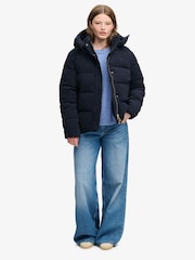 Superdry Blue Premium Hood Cord Puffer Jacket - Image 4 of 5