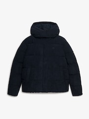 Azul - Superdry Premium Hood Cord Puffer Jacket - Imagem 7 de 8