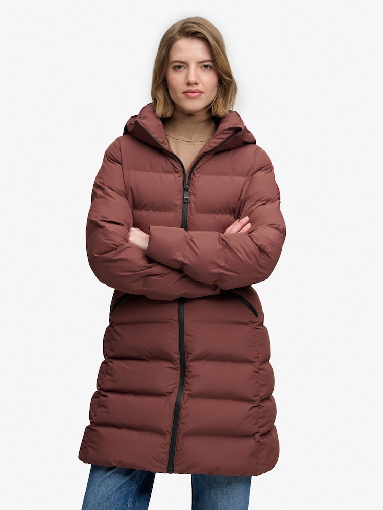 Superdry Brown City Mid Padded Jacket - Image 1 of 9 Superdry Brown City Mid Padded Jacket - Image 1 of 9