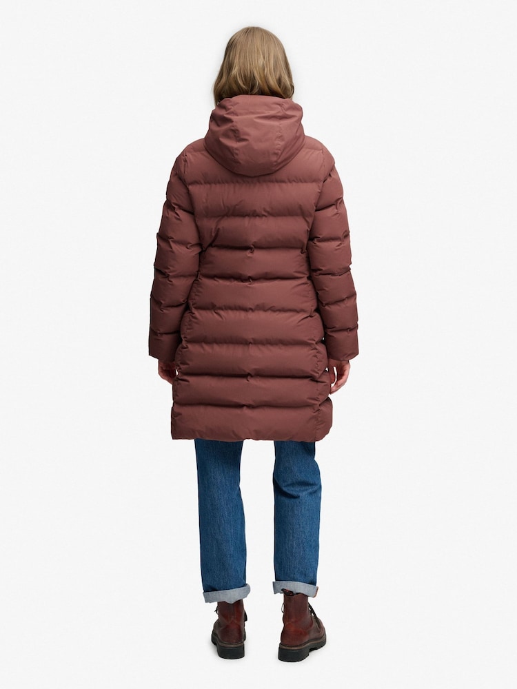 Superdry Brown City Mid Padded Jacket - Image 2 of 9 Superdry Brown City Mid Padded Jacket - Image 2 of 9
