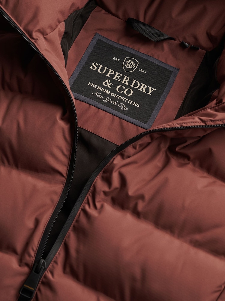 Superdry Brown City Mid Padded Jacket - Image 9 of 9 Superdry Brown City Mid Padded Jacket - Image 9 of 9