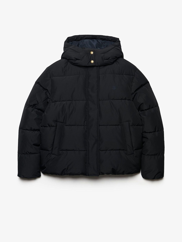 Superdry Black Premium Hood Puffer Jacket - Image 1 of 2