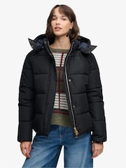 Superdry Black Premium Hood Puffer Jacket - Image 4 of 8