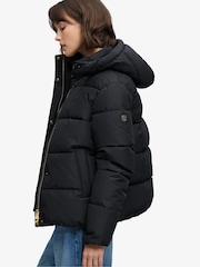 Superdry Black Premium Hood Puffer Jacket - Image 5 of 8