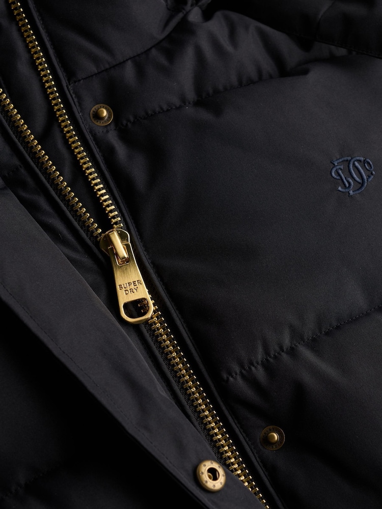 Superdry Black Premium Hood Puffer Jacket - Image 8 of 8 Superdry Black Premium Hood Puffer Jacket - Image 8 of 8