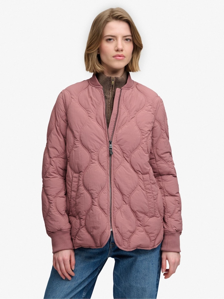Superdry Red Short Onion Quilt Liner Jacket - Image 1 of 8 Superdry Red Short Onion Quilt Liner Jacket - Image 1 of 8