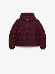 Superdry Red Hooded Sports Puffer Jacket - Image 6 of 7