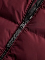Superdry Red Hooded Sports Puffer Jacket - Image 7 of 7